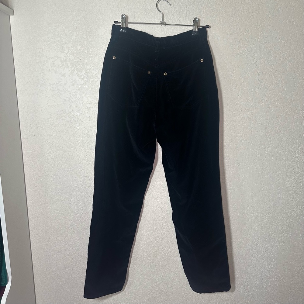 Geoffrey Beene Sport Black Velvet Pants – Size 8 – Vintage Made in Hong Kong - Picture 5 of 6